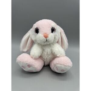 Nleio Pink & White Bunny Rabbit Plush 8” Stuffed Animal Long Ears
